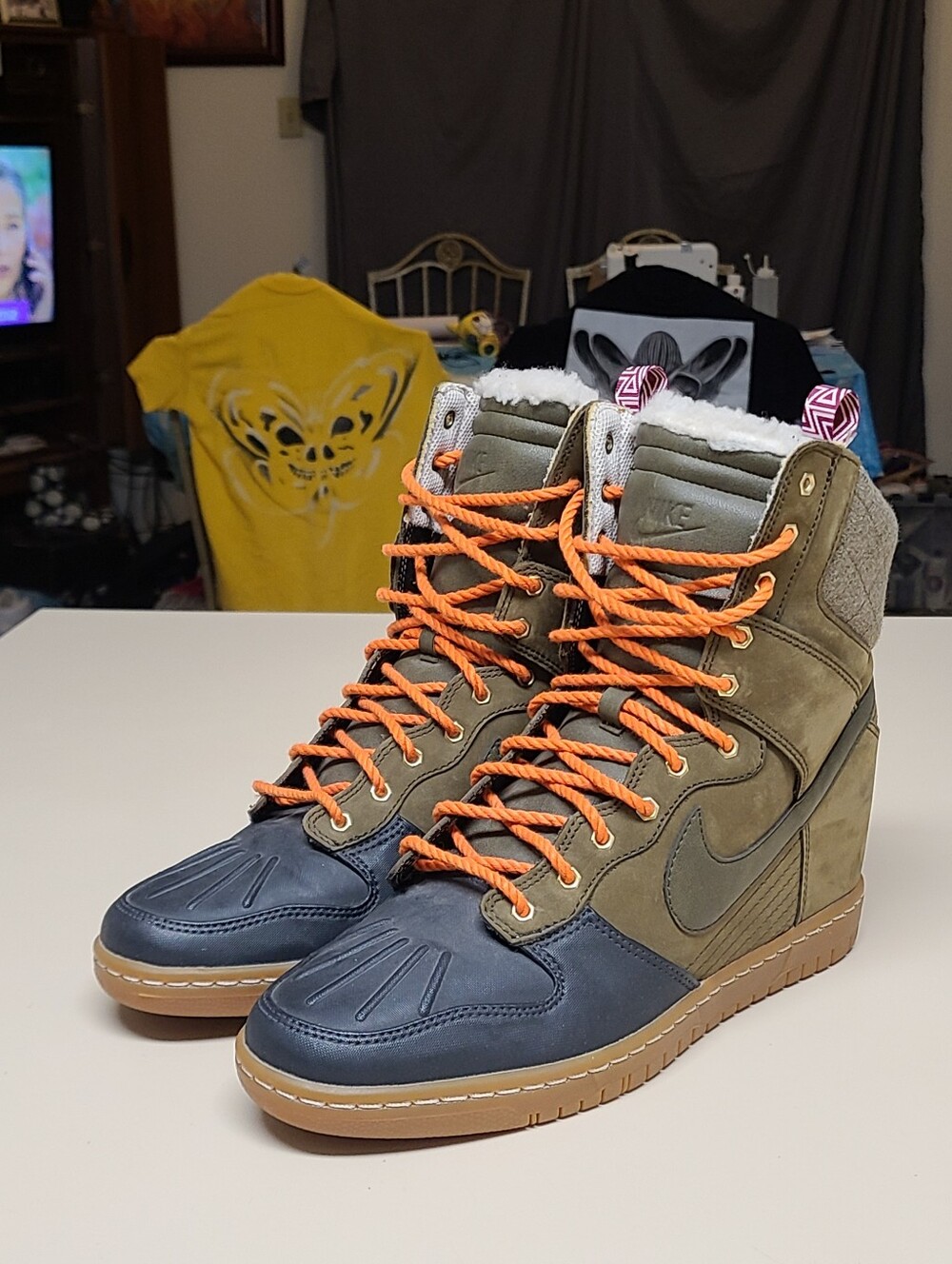 Nike Dunk Sky Hi Dark Loden casual wedge sneaker duckboots size 11
